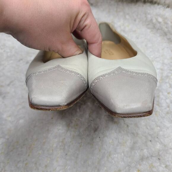 Gucci Vintage Two Tone Square Cap Toe Leather Flats Size 36.5 - Picture 11 of 11